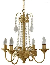 Chandeliers French Retro Crystal Chandelier Candle For Living Room Bedroom Cafe Teahouse Bar Dining Club