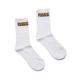 Rhude Simple Letter High Quality Cotton European American Street Trend Socks Men and Women Couple Socks Fashion Designer In-tuber2yz