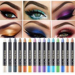 15 psc Waterproof Pearlescent Eyeshadow Pencil Stick Lasting Glitter Shimmer Eye Shadow Pen Eyeliner Stick Eyes Makeup Tools 240313