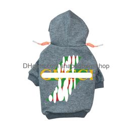 Dog Apparel Designer Clothes Brand Soft And Warm Dogs Hoodie Sweater With Classic Design Pattern Pet Winter Coat Cold Weather Jackets Otoil