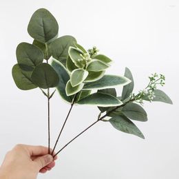 Decorative Flowers 24 Pcs Decor Eucalyptus Stems Artificial Leaves Leaf Branch Plant Adornments Fake