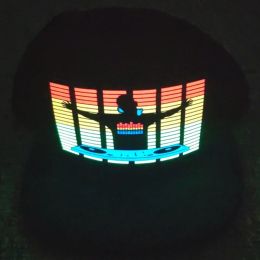 Hats Party Hats Led Lights Sound Activated Glow In Dark Hat Light Up LED Dress Dance Party Hats Adult Halloween Cosplay