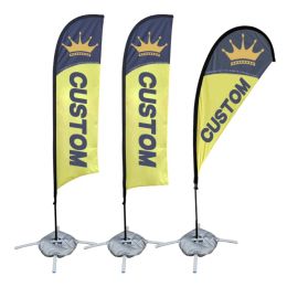 Accessories Custom Fether Beach Flag Ourdoor Using Promotion Advertising 110g Kniteed Polyester No Flag Pole