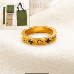 Band Rings designer Classic Designer Wedding Ring Luxury Box Packaging New Letter Couple Fashion Jewellery Stainless Steel Gold Plated Boutique Gift 2G93