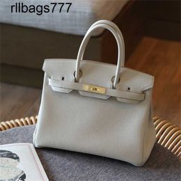 Bk Genuine Leather Handbag 2024 Designer Home Togo Manual Wax Line Lychee Pattern Portable Mother Women's Original Logo