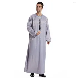 Ethnic Clothing Eid Ramadan Robe Arabic Muslim Men Thobe Jubba Long Sleeves Tassel Islamic Kaftan Thawb Maxi Dubai Abaya Dresses Abayas