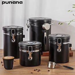 Tools Punana Large Capacity Coffee Storage Container Stainless Steel Coffee Bean Can Sealing Coffee Filling Food Storage Container