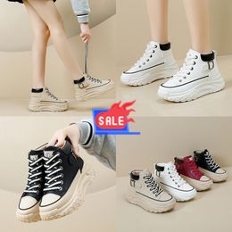 NEW Comfort High top shoes spring and autumn vintage women's shoes thick soled small white shoes leisure sports board shoes GAI Size EUR 35-40