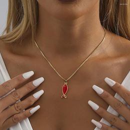 Pendant Necklaces Fashionable Retro Fish Necklace For Women Trendy Charm Women's Animal Clavicle Chain Jewellery Wholesale Direct Sales