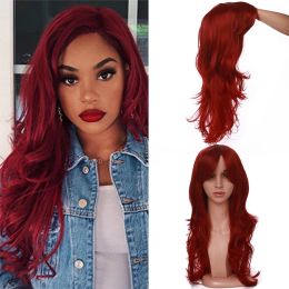 Wigs BENEHAIR Synthetic Wigs With Bangs Cospaly Wig Layered Hairstyle Ombre Red Pink Blue Orange Yellow Purple Wig For Women Party