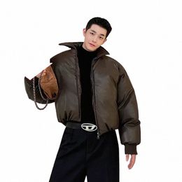 y2k Short Down Jacket Retro Aviator Jacket short homme men clothing korean fi luxury men winter jacket streetwear coats 50Vg#