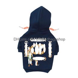 Dog Apparel Designer Clothes Brand Soft And Warm Dogs Hoodie Sweater With Classic Design Pattern Pet Winter Coat Cold Weather Jackets Otwtg