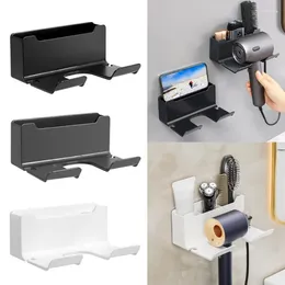 Kitchen Storage Wall Mounted Hair Dryer Rack Efficiently Organise Save Space Blower Bracket Waterproof Shelf Multifunctional 87HA