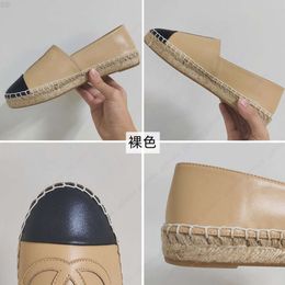 5S Designers casual women flat shoes Espadrilles summer luxurys genuine leather ladies beach half slippers fashion woman loafers luxe cap toe fisherman canvas shoe