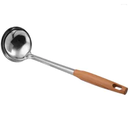 Spoons Spoon Stainless Steel Cooking Utensils Kitchen Wares Pot Ladle Long Handle Scoop Round Large Stirring Soup