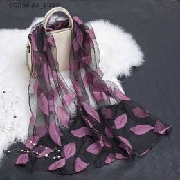 Bandanas Durag Hijabs Silk Scarf Womens Spring and Autumn Scarf Womens Long Shawl Autumn and Winter Joy High Quality Womens Elegant Headband Bag Y240325