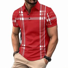 2024 Summer Fi New Lapel Butt POLO Shirt Sports Fitn Men Beach Style Casual loose Quick Dry Lapel Men's Clothing B6m4#