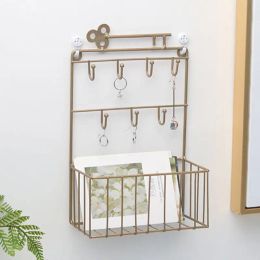 Racks Wall Mounted Mail and Key Holder 7 Hook Rack Organizer Pocket and Letter Sorter for Entryway Kitchen Home Office Decor