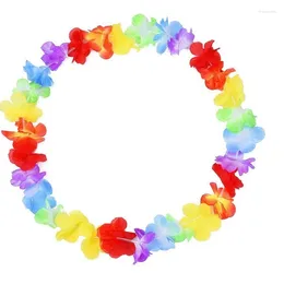 Decorative Flowers 500pcs Colorful Hawaiian Leis Garland Necklace Fancy Dress Party Hawaii Beach Fun Supplies Wa2987