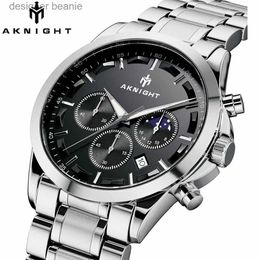 Wristwatches Nighttime mens brand fashionable watch with quartz movement stainless steel waterproof Waches and a date and timing clockC24410