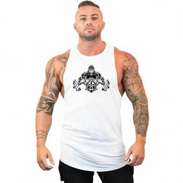gyms Workout Sleevel Shirt Stringer Tank Top Men Bodybuilding Clothing Fitn Mens Sportwear Vests Muscle Gorilla Singlets 32Iw#