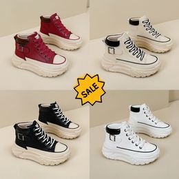 Positive Comfort High top shoes spring and autumn vintage women's shoes thick soled small white shoes leisure sports board shoes GAI