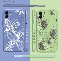 Cell Phone Cases Cute Phantom Butterfly Phone Case For Huawei P50 P40 P30 P20 Nova 10 10SE 9 9SE Mate 40 30 20 Pro Lite P Smart 2021 Y7A CoverY240325