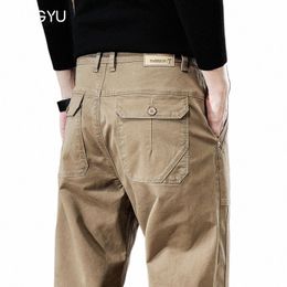 mingyu Brand Clothing New Cargo Pants Men 97%Cott Thick Outdoors Work Wear Khaki Casual Pant Wide Korean Jogger Trousers Male T74W#