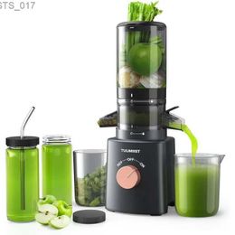 Juicers Cold press juicer equipped with 8 bottles of fruit and vegetable main juicer 4.25 large feed tank easy to cleanL2403