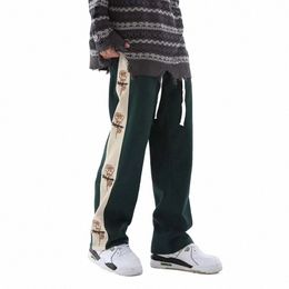 clearance Sale Side Fr Embroidery Sweat Pants Streetwear Joggers Men Vintage Track Pants Men 71YS#