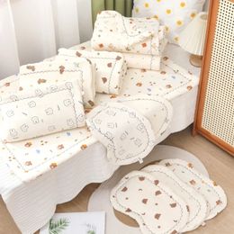 Baby Mattress Cushion Pillow Set Kids Cotton Bedding Essential Kindergarten Naptime Pillows 240313