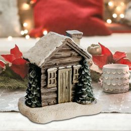 Burners Christmas Cabin Incense Burner Miniature House Table Centerpiece for Holiday Dinner Study Christmas Home Decorations Gift