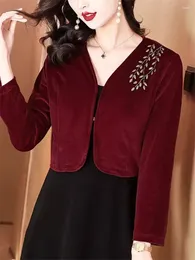 Women's Jackets Cheongsam Jacket Velvet Top Small Shawl 2024 Spring And Autumn Fashion Short Coat K390