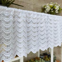 Curtains White Short Embroidered Tulle Curtain for Kitchen Bedroom Living Room Half Curtains Door Window Drapes Coffee Home Decor Cortina