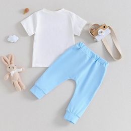 Clothing Sets Baby Boy Easter Outfits Short Sleeve Star Print T-Shirt Pocket Pants Set Toddler Clothes