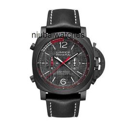 Designer Watches PAM Fiber Luminor Carbon Series 1038 Mechanical Flying Counter Chronograph Men's Watch Designer Waterproof Wristwatches Stainless Steel