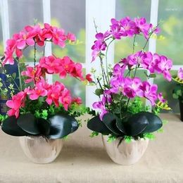 Vases Modern Ceramic Vase Simulation Flower Phalaenopsis Set Home Livingroom Furnishing Decoration Office Desktop Accessories Crafts