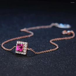 Anklets Anklet Bracelet For Women Minimalist Summer Beach Accessories Simple Square Rose Gold Colour Crystal Jewellery A031