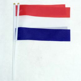 Accessories Hot Sale 50pcs the Small Netherlands flag 14*21CM Flag hand national flag with Pole Handing flag Dutch flag