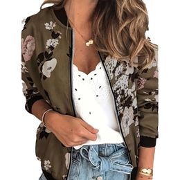 Cross Border European and American Foreign Trade Women's Clothing, Spring Fashion, Leisure Printing, Round Neck Zipper, Long Sleeved Jacket, Jacket, and Jacket