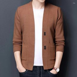 Men's Sweaters Autumn Knitted Cardigan Youth Korean Casual V-neck Trendy Sweater Coat For Men