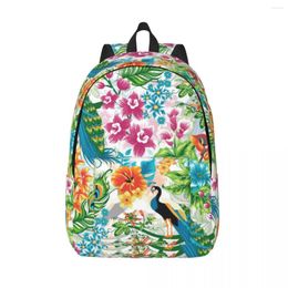 Backpack Men Women Large Capacity School For Student Peacock Pattern Bag