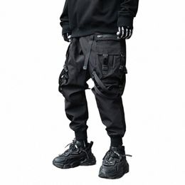 hip Hop Tactical Cargo Pants Men Ribbs Joggers Trousers 2023 Spring Functial Elastic Waist Fahsi Streetwear Pant y7l2#