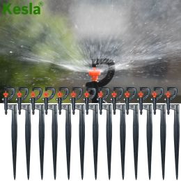 Sprayers KESLA 20100pcs 20CM Micro Rotating Sprinklers Spike Interchangeable Head 360 Degree Sprayers Garden Lawn Greenhouse Irrigation