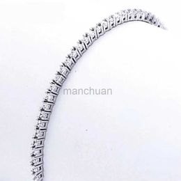 Chain Pure 925 Silver Jewellery 18CM Tennis Bracelet 2mm Zirconia Anniversary Gift True Pure Silver Bracelet 240325