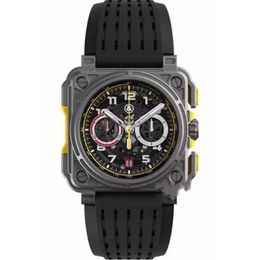 Wristwatches BR Model Sport Rubber Watchband Quartz Bell Luxury Multifunction Watch Business Stainless Steel Man Ross Wristwatch252N