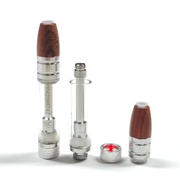 Big Chief Cartridges Wood Mouthpiece 1.0ml Empty Glass Tank Ceramic Coil Atomizers 510 Thread Dab Wax Pen Vaporizer Cartridge for Thick Oil