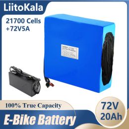 LiitoKala 72V 20Ah 21700 lithium battery pack 20S4P 84V electric bicycle scooter motorcycle BMS high power battery + 5A charger