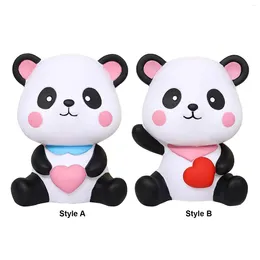Decorative Figurines Money Bank Valentine's Day Ornament Cute Change Box Panda Statue For Bedroom