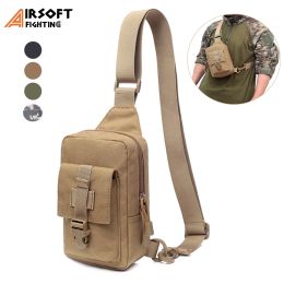 Bags Tactical Chest Bag 1000D Shoulder Bag Backpack Outdoor EDC Pack Pouch Large Capacity Hunting Camping Phone Holder Case